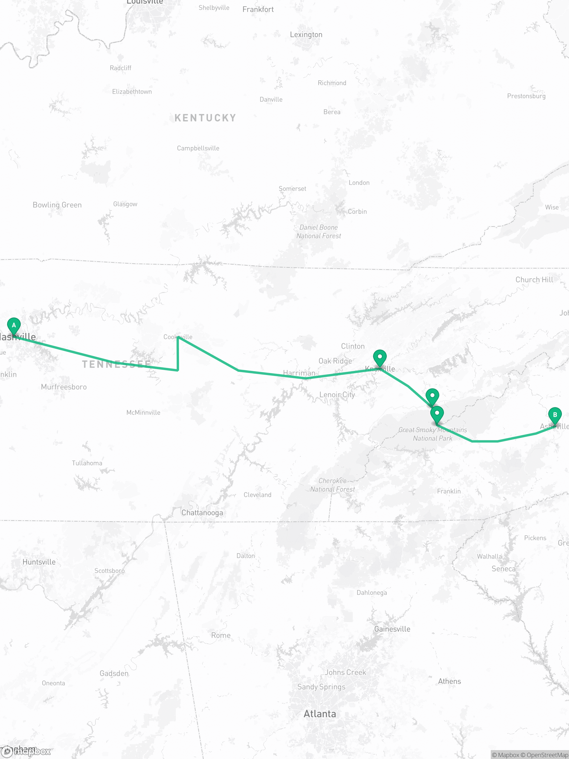 Road trip through the Smoky Mountains